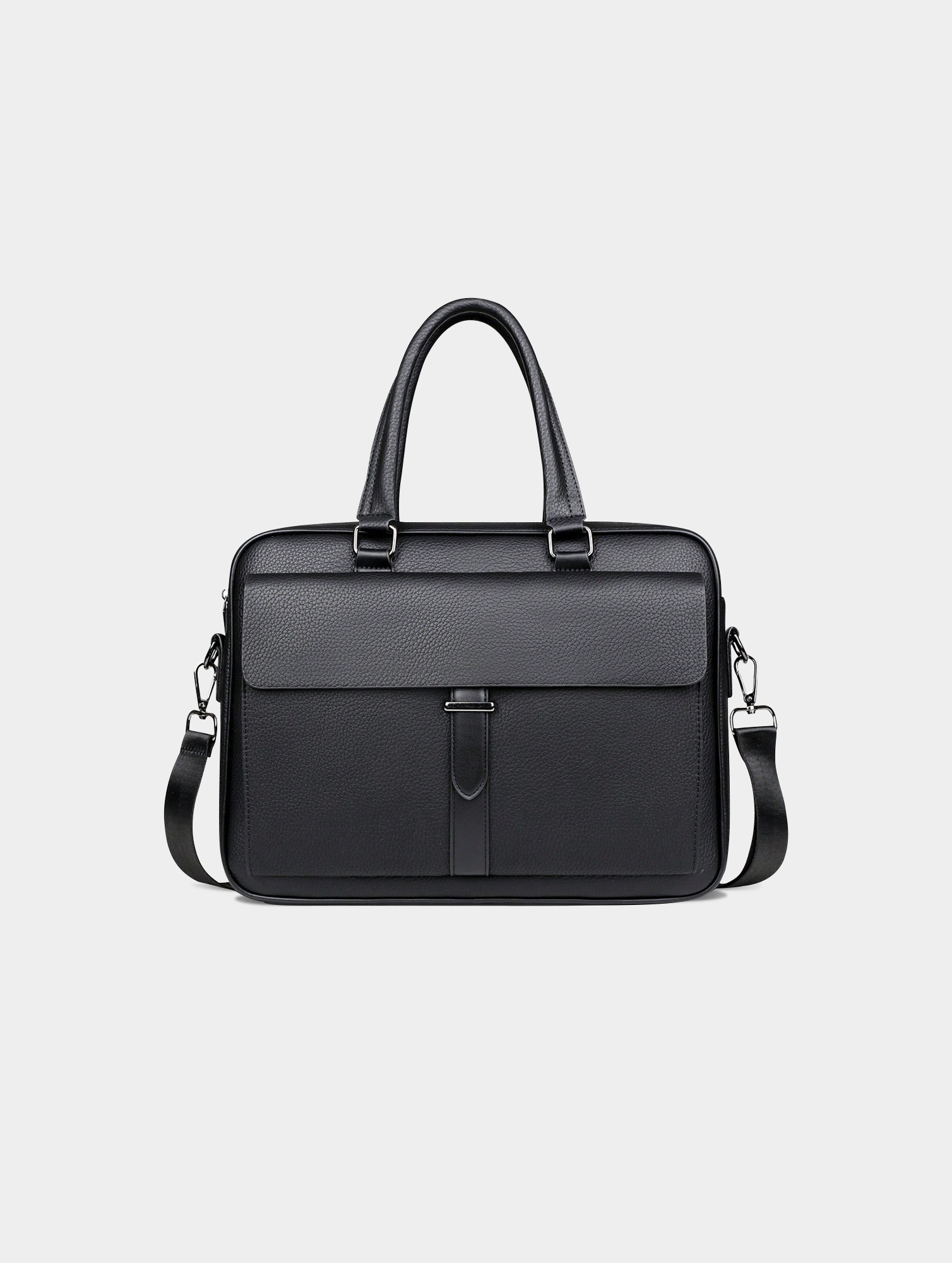 Men's Black Buckle Classic Briefcase (2)