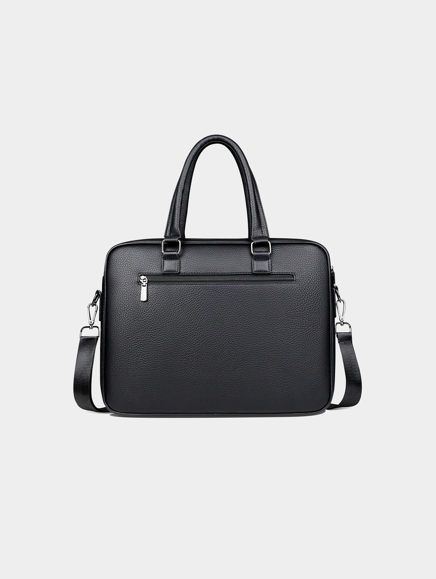 Men's Black Buckle Classic Briefcase (3)