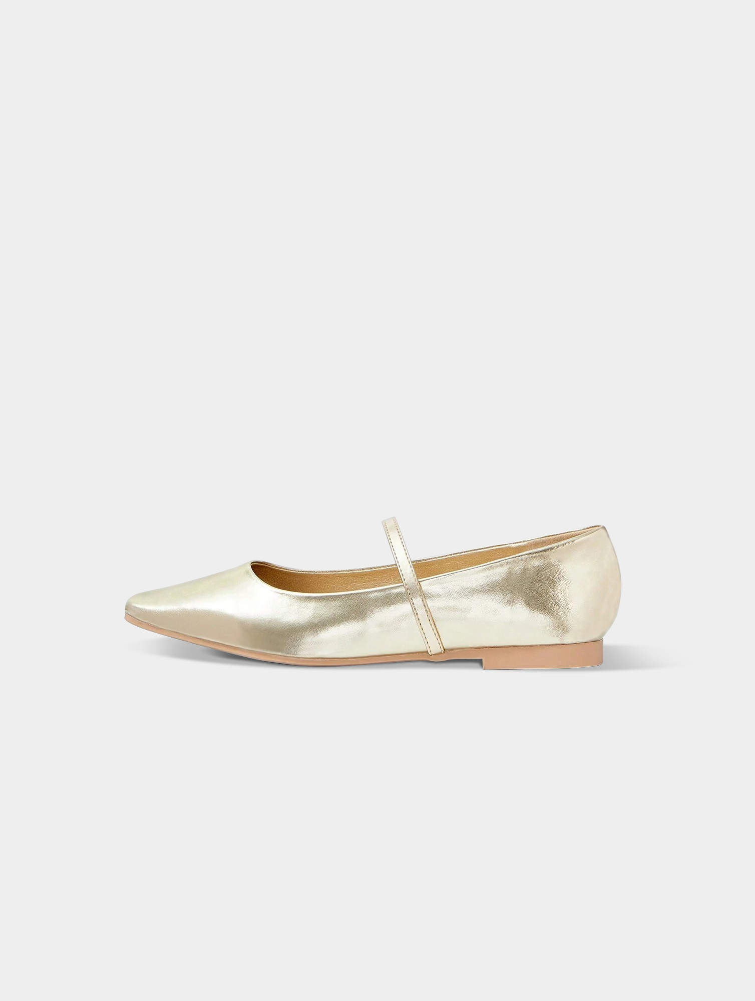 Women's Gold Ankle Strap Flats (2)