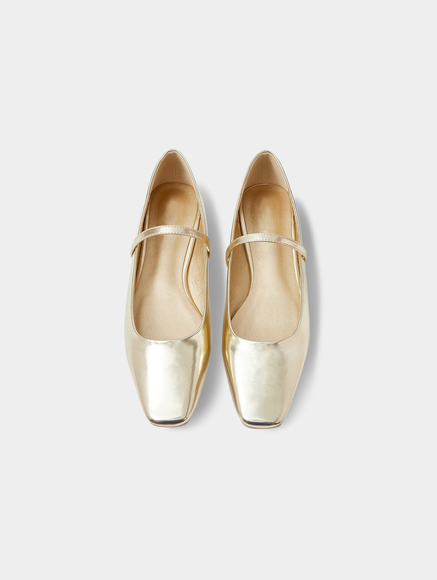 Women's Gold Ankle Strap Flats (3)
