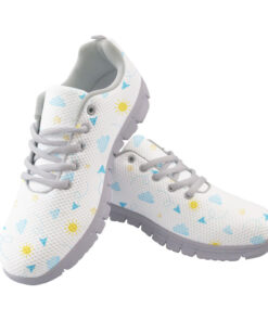 Paper Plane Sun Clouds And Stars On White Background Running Shoes Sport Sneakers