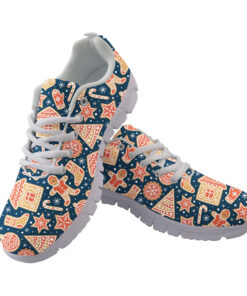 Outline Gingerbread Cookies Collection And Snowflakes Running Shoes Sport Sneakers