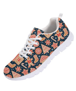 Outline Gingerbread Cookies Collection And Snowflakes Running Shoes Sport Sneakers