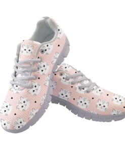 Pastel Peach Pink Face Of White Cat Running Shoes Sport Sneakers