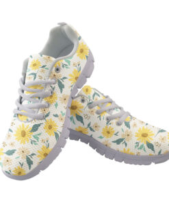 Perfect Ornament Yellow Daisy On Off White Background Running Shoes Sport Sneakers