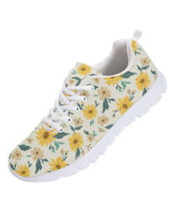 Perfect Ornament Yellow Daisy On Off White Background Running Shoes Sport Sneakers