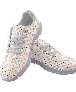 Pink Flying Broom Stars Polka Dots For Witches School Of Magic Running Shoes Sport Sneakers