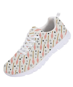 Pink Flying Broom Stars Polka Dots For Witches School Of Magic Running Shoes Sport Sneakers