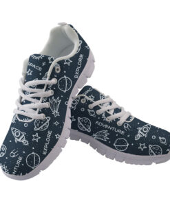 Planets Stars Rockets Sun Space Theme Cartoon Doodle Illustration Running Shoes Sport Sneakers