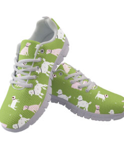 Pink And White Dog Retro Hipster Running Shoes Sport Sneakers