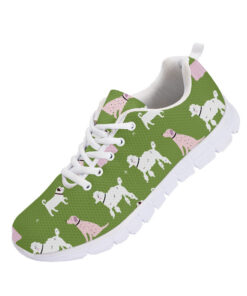 Pink And White Dog Retro Hipster Running Shoes Sport Sneakers