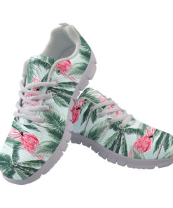 Pink Flamingo Tropical With Palm Tree Running Shoes Sport Sneakers