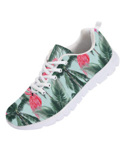 Pink Flamingo Tropical With Palm Tree Running Shoes Sport Sneakers