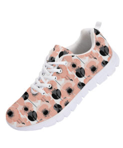 Pastel Pink Poppy Floral Pattern Illustration Running Shoes Sport Sneakers