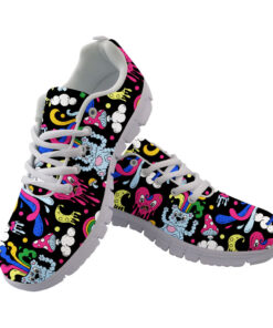 Pattern With Psychedelic Elements And Colorful Polka Dots Running Shoes Sport Sneakers
