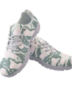 Pastel Pink Tulip Flowers On Light Green Background Sketch Pattern Running Shoes Sport Sneakers